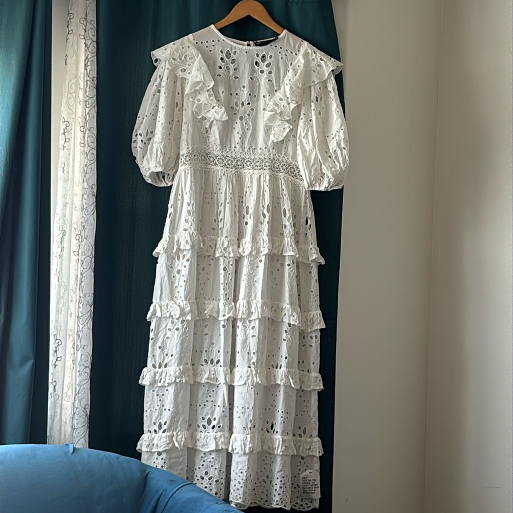 ASOS DESING eyelet tiered maxi dress
